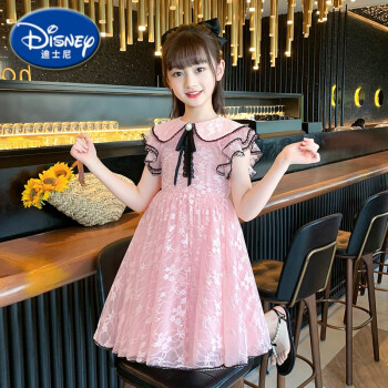 迪士尼（Disney）女童连衣裙夏天儿童洋气公主裙夏季女孩春装2023新款裙子夏装童装2265粉色130cm	