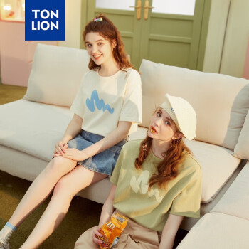 唐狮（TonLion）2023短袖T恤女半袖体恤chic宽松上衣米白M	